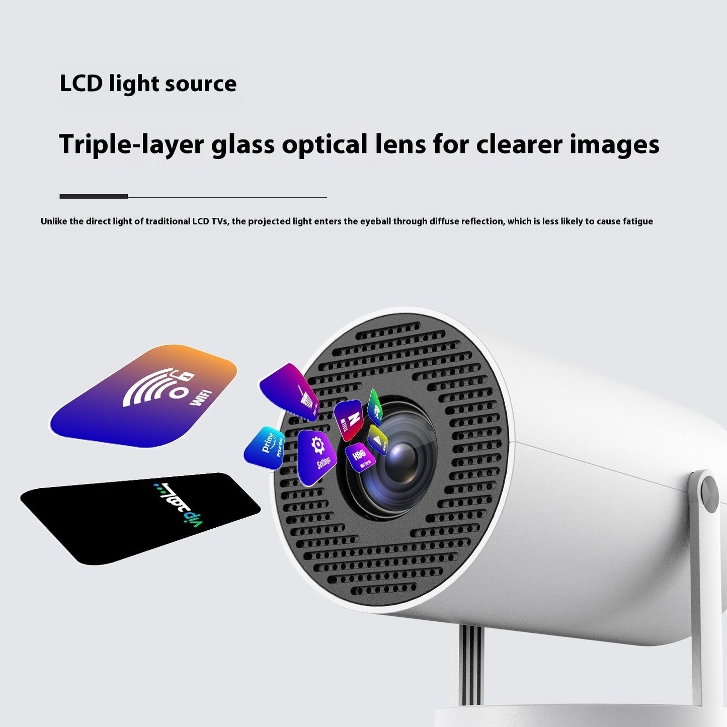 Mini Home Theater Projector – 180° Rotation & Auto Focus