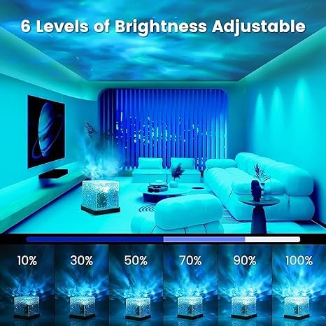Ocean Night Lamp with Remote | Northern Lights for Room, Lobby, Bathroom - HomeFlair