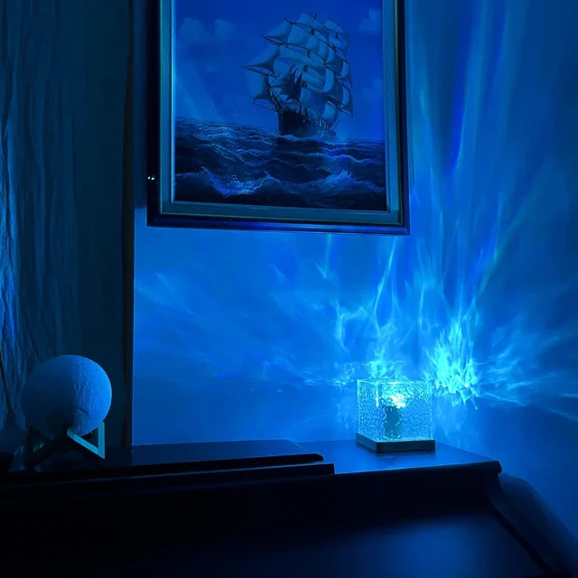 Ocean Night Lamp with Remote | Northern Lights for Room, Lobby, Bathroom - HomeFlair