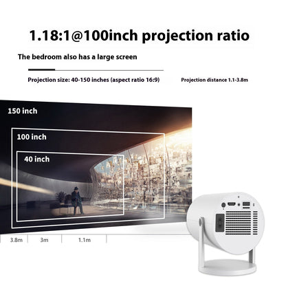 Mini Home Theater Projector – 180° Rotation & Auto Focus